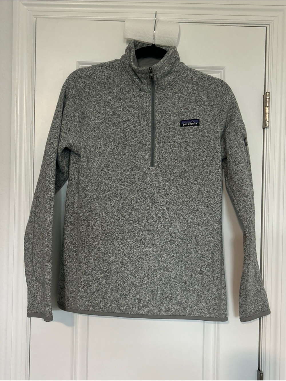 Patagonia Women Sz Med Better Sweater Pullover 1/4 Zip Outdoor Gray Sweatshirt